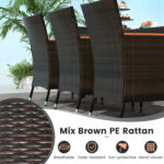 10 Piece Outdoor Dining Set with 15 Feet Double-Sided Twin Patio Umbrella - Image 10