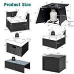 9 Piece Weatherproof Rattan Patio Conversation Set with 30 Inches Propane Fire Pit Table and Dust Covers - Image 5