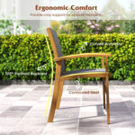 9 Pieces Outdoor Acacia Wood Patio Dining Set for 6-8 - Image 10
