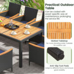 9 Pieces Outdoor Dining Set with Acacia Wood Tabletop for Garden - Image 9