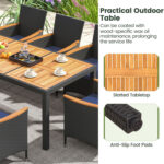 9 Pieces Outdoor Dining Set with Acacia Wood Tabletop for Garden - Image 11