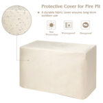 9 Pieces Outdoor Patio Furniture Set with 42 Inch Propane Fire Pit Table - Image 6