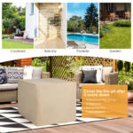 9 Pieces Patio PE Wicker Sectional Set with 50000 BTU Fire Pit Table - Image 10