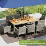 9 Pieces Patio PE Wicker Dining Set for Deck, Garden and Yard - Image 3