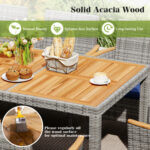 9 Pieces Patio PE Wicker Dining Set for Deck, Garden and Yard - Image 6