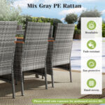 9 Pieces Patio PE Wicker Dining Set for Deck, Garden and Yard - Image 7