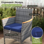 9 Pieces Patio PE Wicker Dining Set for Deck, Garden and Yard - Image 8