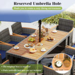 9 Pieces Patio PE Wicker Dining Set for Deck, Garden and Yard - Image 9