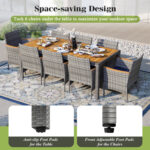 9 Pieces Patio PE Wicker Dining Set for Deck, Garden and Yard - Image 10