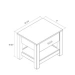 FarmHouse Traditional Rustic Acacia 1 Drawer Nightstand - Image 3