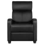 Black High-Density Faux Leather Push Back Recliner Chair - Image 2