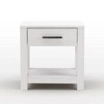 Farmhouse Traditional Rustic White Pine Wood 1-Drawer Nightstand Bedside Table - Image 2