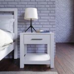 Farmhouse Traditional Rustic White Pine Wood 1-Drawer Nightstand Bedside Table - Image 3