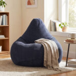 Bean Bag Chair for Adults Accent Lazy Sofa with Skin-friendly Corduroy Cover and Soft Sponge Filling - Image 2