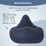 Bean Bag Chair for Adults Accent Lazy Sofa with Skin-friendly Corduroy Cover and Soft Sponge Filling - Image 7