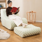 Bean Bag Chair with Ottoman and High Elasticity Sponge - Image 2