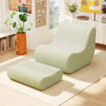 Bean Bag Chair with Ottoman and High Elasticity Sponge - Image 3