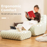 Bean Bag Chair with Ottoman and High Elasticity Sponge - Image 5