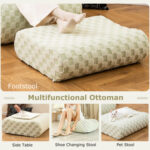 Bean Bag Chair with Ottoman and High Elasticity Sponge - Image 6