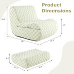 Bean Bag Chair with Ottoman and High Elasticity Sponge - Image 4