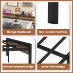 Twin/Full/Queen Size Bed Frame with Charging Station and Storage Headboard - Image 10