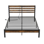 Twin/Full/Queen Size Bed Frame with Charging Station and Storage Headboard
