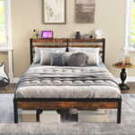 Twin/Full/Queen Size Bed Frame with Charging Station and Storage Headboard - Image 5