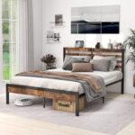 Twin/Full/Queen Size Bed Frame with Charging Station and Storage Headboard - Image 6