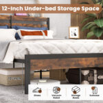 Twin/Full/Queen Size Bed Frame with Charging Station and Storage Headboard - Image 9