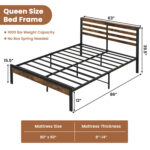 Twin/Full/Queen Size Bed Frame with Charging Station and Storage Headboard - Image 4