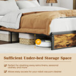 Twin/Full/Queen/King Size Bed Frame with Storage Headboard Industrial Metal Platform Bed - Image 10
