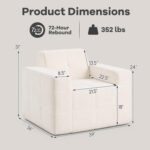 Boneless Single Sofa Chair Cloud Sofa with Terry Cloth Upholstery - Image 4