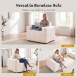 Boneless Single Sofa Chair Cloud Sofa with Terry Cloth Upholstery - Image 5