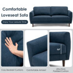 72 Inch Small Fabric Loveseat Sofa Couch with with Solid Frame - Image 10