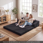 Corduroy Loveseat Sleeper Sofa with 2 Back Cushions for Living Room Bedroom Apartment - Image 6