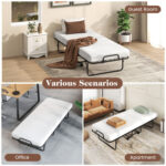 Cot Size Folding Bed Frame with Memory Foam Mattress and Metal Frame - Image 10