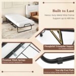 Cot Size Folding Bed Frame with Memory Foam Mattress and Metal Frame - Image 9
