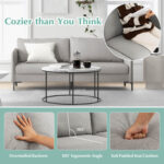 Modern 76 Inch Loveseat Sofa Couch for Apartment Dorm with Metal Legs - Image 10