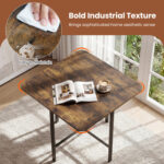 Dining Table Set with 4 Upholstered Stools and Metal Frame - Image 8