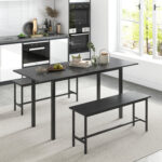 3 Piece Dining Table Set for 4-6 with 2 Benches - Image 2