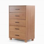 Modern Farmhouse Solid Wood 5 Drawer Bedroom Chest in Light Brown Finish - Image 2