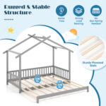 Extendable House Bed Twin to King Daybed with Roof and Fence Rails - Image 7