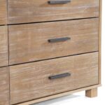 Modern Farmhouse Solid Wood 6 Drawer Double Dresser in Rustic Pine Finish - Image 3