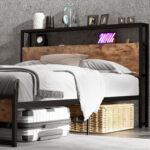 Full/Queen Bed Frame with 2 Storage Drawers and Charging Stationn - Image 6