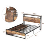 Full/Queen Bed Frame with 2 Storage Drawers and Charging Stationn - Image 4