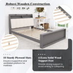 Full Size Bed Frame with Storage Modern Platform Bed with Headboard - Image 8