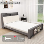 Full Size Bed Frame with Storage Modern Platform Bed with Headboard - Image 9