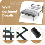 Full Bed Frame with Headboard and Footboard No Box Spring Needed - Image 10