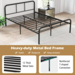 Full Bed Frame with Headboard and Footboard No Box Spring Needed - Image 8