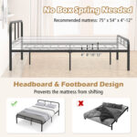Full Bed Frame with Headboard and Footboard No Box Spring Needed - Image 9